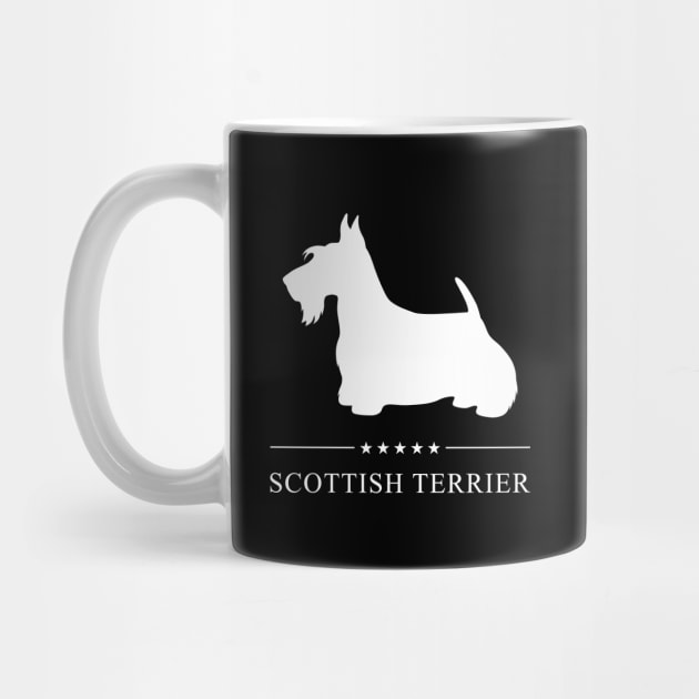 Scottish Terrier Dog White Silhouette by millersye